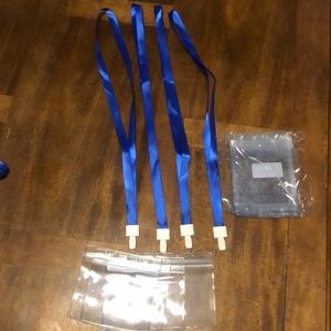 4 PK Vaccine Card Holders Lanyards NEW